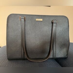 Black leather Kate Spade business laptop purse